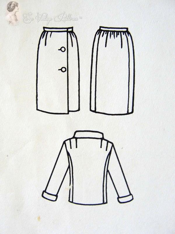 1960s ELEGANT Pierre Cardin Suit Pattern VOGUE Paris Original 1434 Side Button Feature, Stand Up Collar, Eye Catching Design Bust 32 Vintage Sewing Pattern FACTORY FOLDED