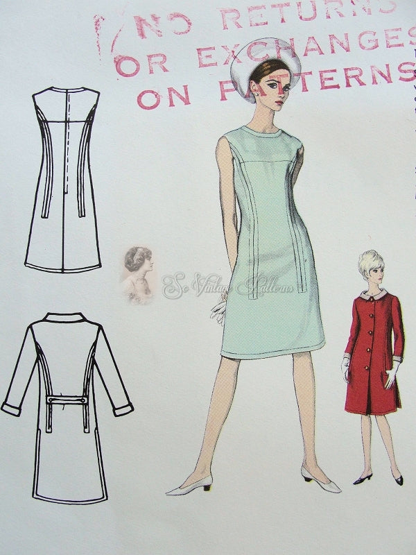 1960s STYLISH Jacques Heim Coat and Dress Pattern Vogue Paris Original 1540 Figure Flattering Slim Dress and Coat Bust 31 Vintage Sewing Pattern FACTORY FOLDED