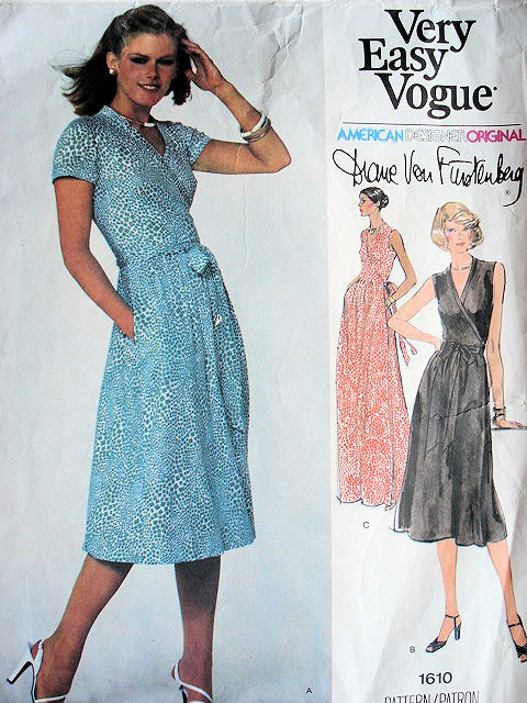 1970s Diane von Furstenberg WRAP Dress Pattern Vogue American Designer – So Vintage Patterns
