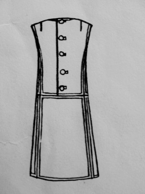 1960s ELEGANT Pertegaz Dress Pattern VOGUE Couturier Design 1916 Semi fitted A Line Sleeveless Dress Day or After 5 Bust 32.5 Vintage Sewing Pattern