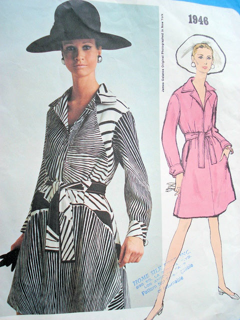 1970s SHIRT DRESS PATTERN DESIGNER GALANOS VOGUE AMERICANA