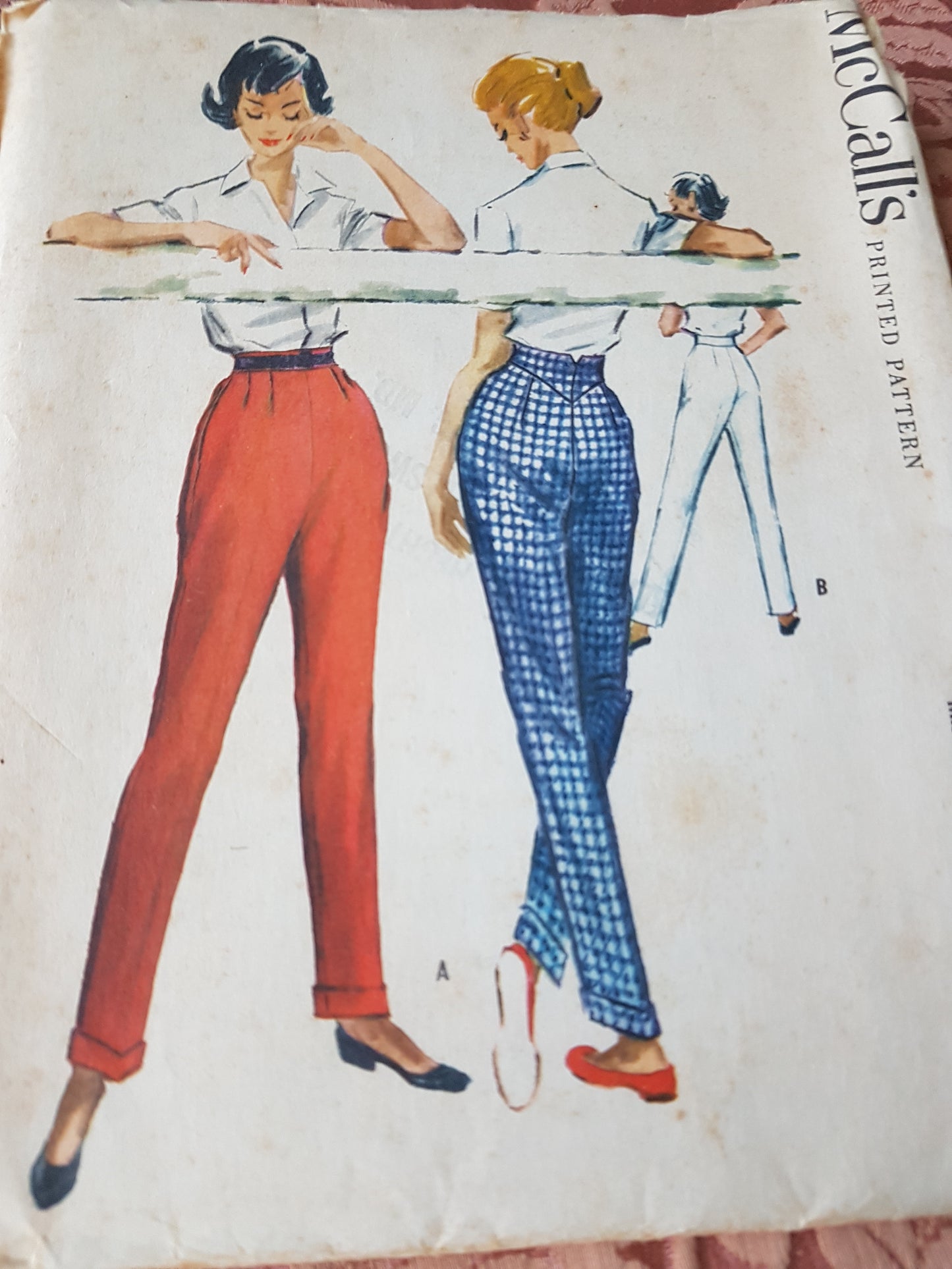 1950s STYLISH High Waist Ladies Pants Slacks Pattern McCALLs 4536 Classic 50s Tailored Pants For Women, Waist 30 Vintage Sewing Patterns FF