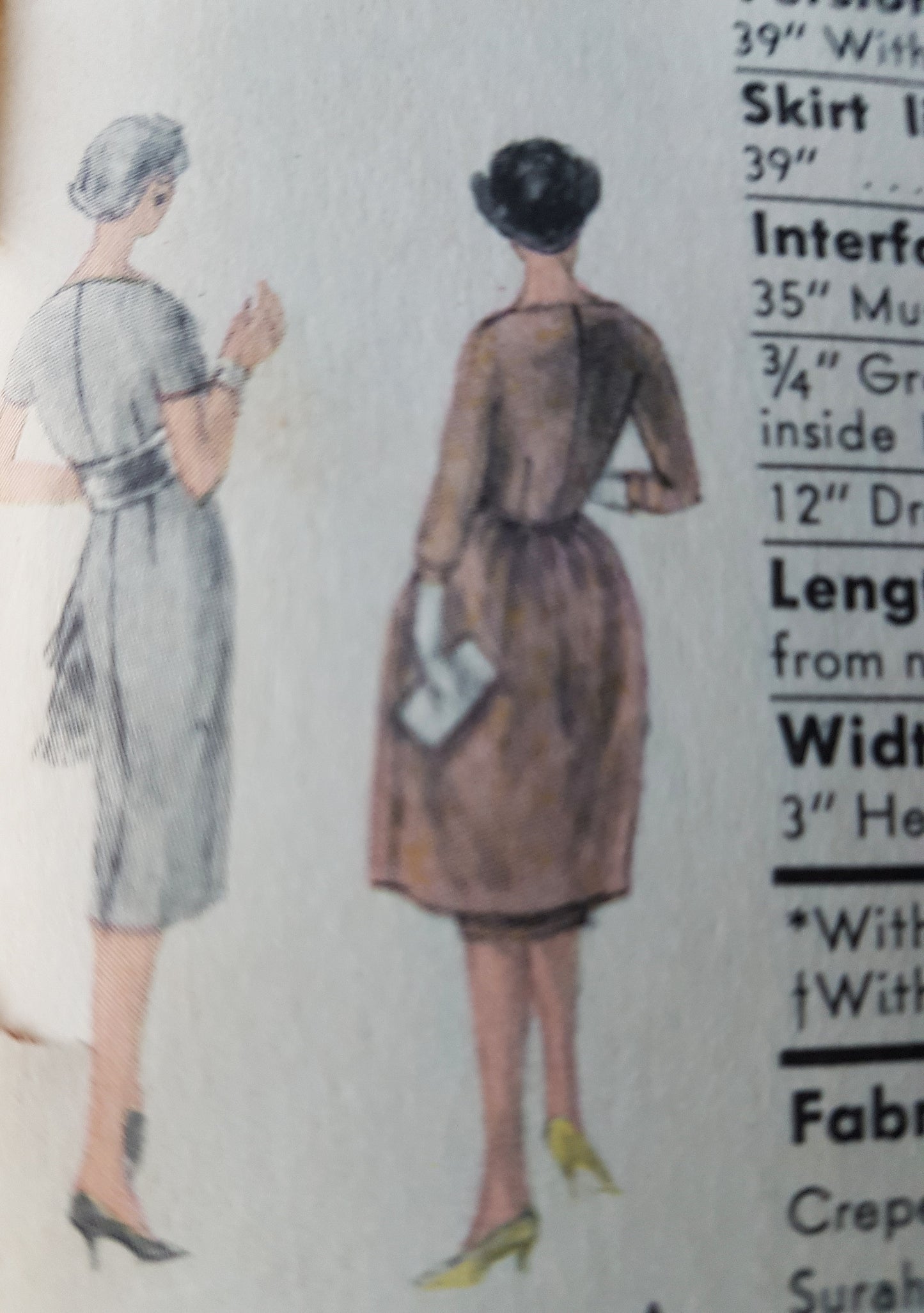 Late 50s STUNNING Cocktail Party Evening Dress Pattern VOGUE Special Design 4965 Two Beautiful Style Versions, Wide Low V Necklines, Bust 32 Vintage Sewing Pattern FF