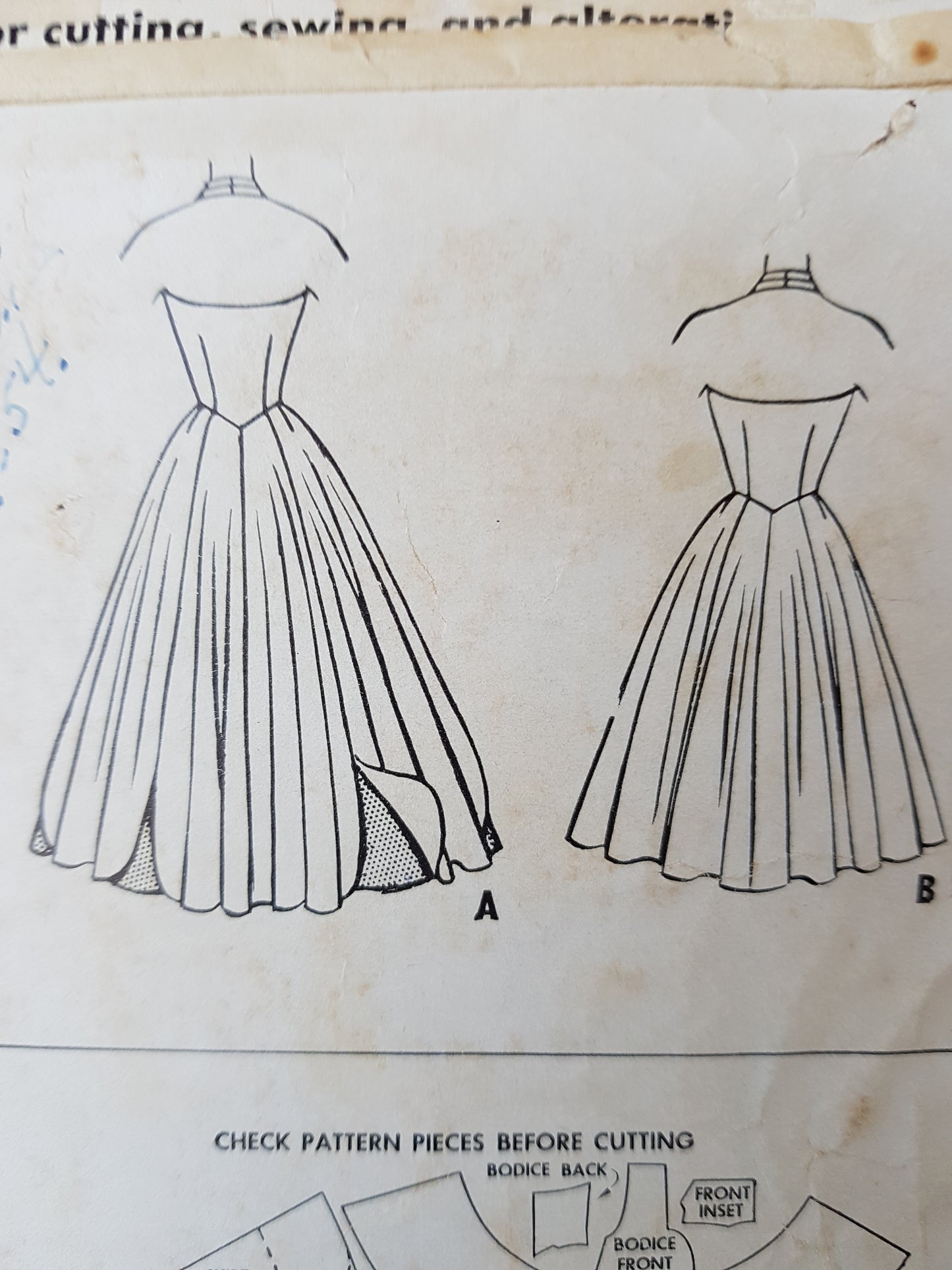 1950s GORGEOUS Evening Gown Pattern McCALLS 9662 Stunning Design, Formal or Cocktail Party Length,Bust 32 Vintage Sewing Pattern