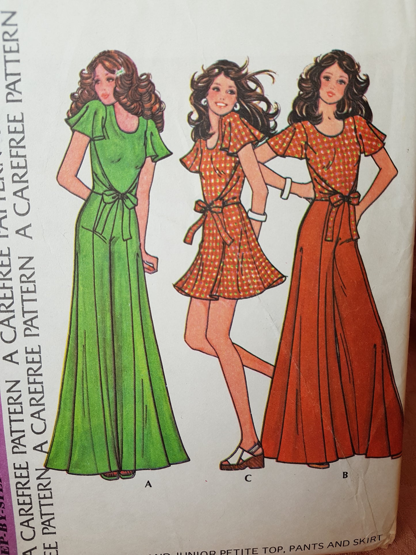 1970s CUTE Wrap Top, Palazzo Pants and Skirt Pattern McCALL's 3541 Retro 70s Styles Bust 34 Vintage Sewing Pattern