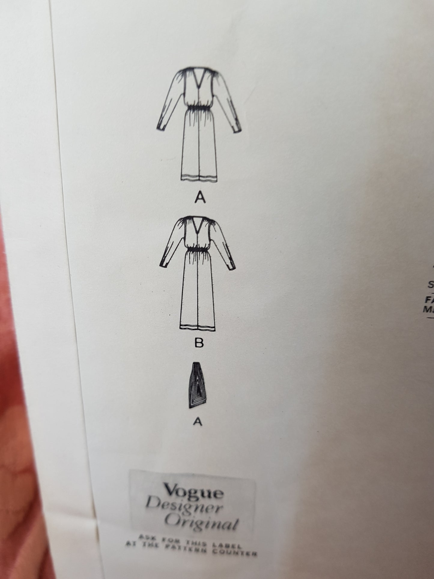 1980s LOVELY Jean Muir Dress Pattern VOGUE Designer Original 2399 Day or Evening Dress With Scarf Bust 32 vintage Sewing Pattern FF