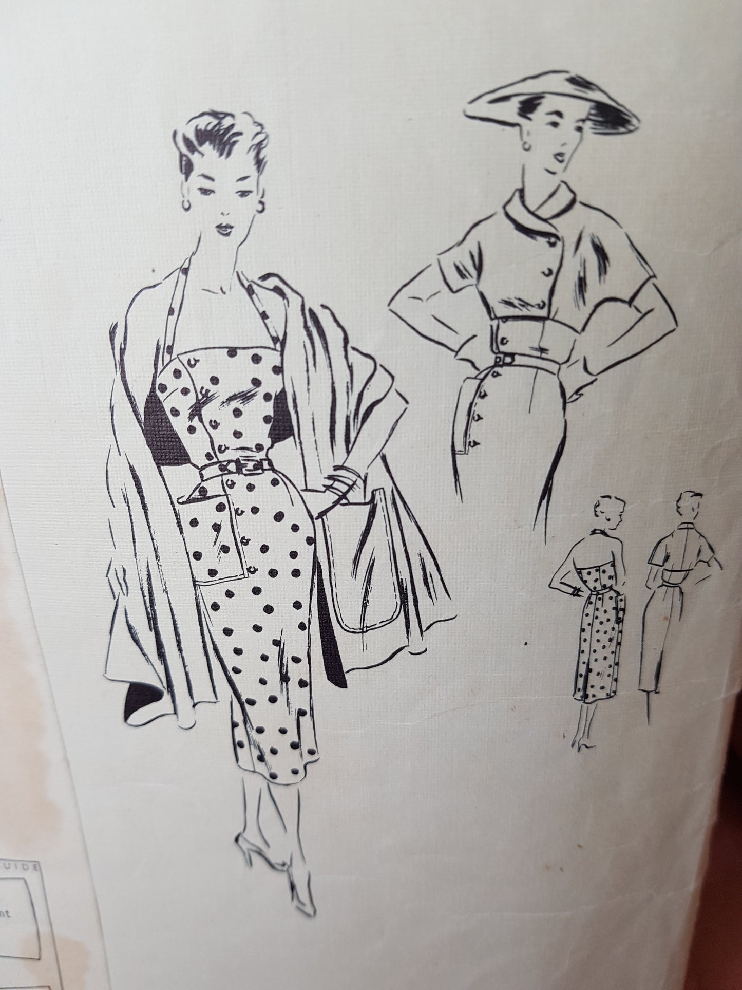 1950s GORGEOUS Slim Dress, Bolero and Stole Pattern VOGUE Couturier Design Halter Style Dress, Stunning Couture Details, Bust 30 Vintage Sewing Pattern