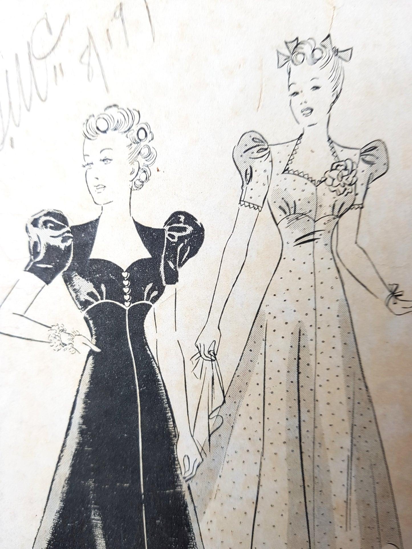 1930s BEAUTIFUL Evening Gown Pattern COMPANION-BUTTERICK 8173, Figure Flattering Sweetheart Neckline Dress, Bias Cut Version, Bust 30,BEGINNERS Vintage Sewing Pattern