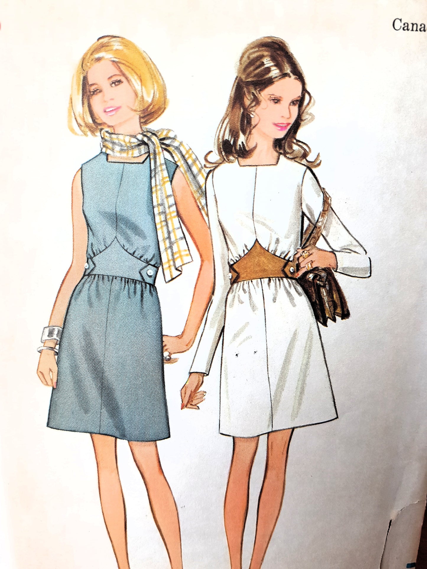 1960s FABULOUS Mod Dress Pattern BUTTERICK 5747 Bust 32 Vintage Sewing Pattern FF