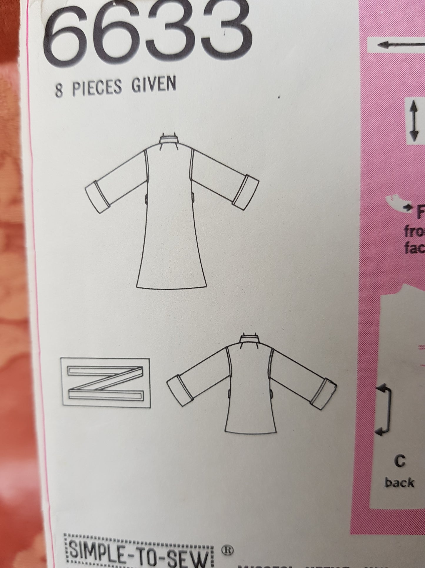1970s FAB Front-Wrap Coat in Two Lengths Pattern SIMPLICITY 6633 Classy Jacket or Coat, Bust 38 Easy To Sew Jiffy Vintage Sewing Pattern FF