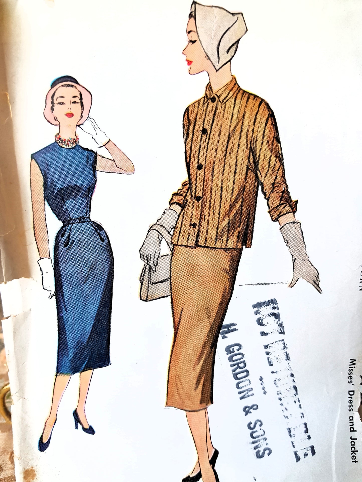 1950s CHIC Slim Dress and Jacket Pattern McCALLs 9726 Classy Dress and Boxy Jacket Bust 32 Vintage Sewing Pattern