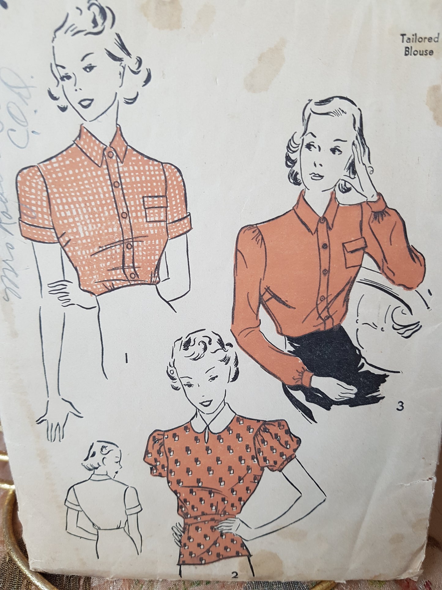 1930s FABULOUS Tailored Blouses Pattern ADVANCE 1969 Three Style Versions, Tuck In and Overblouse Bust 32 Vintage Sewing Pattern