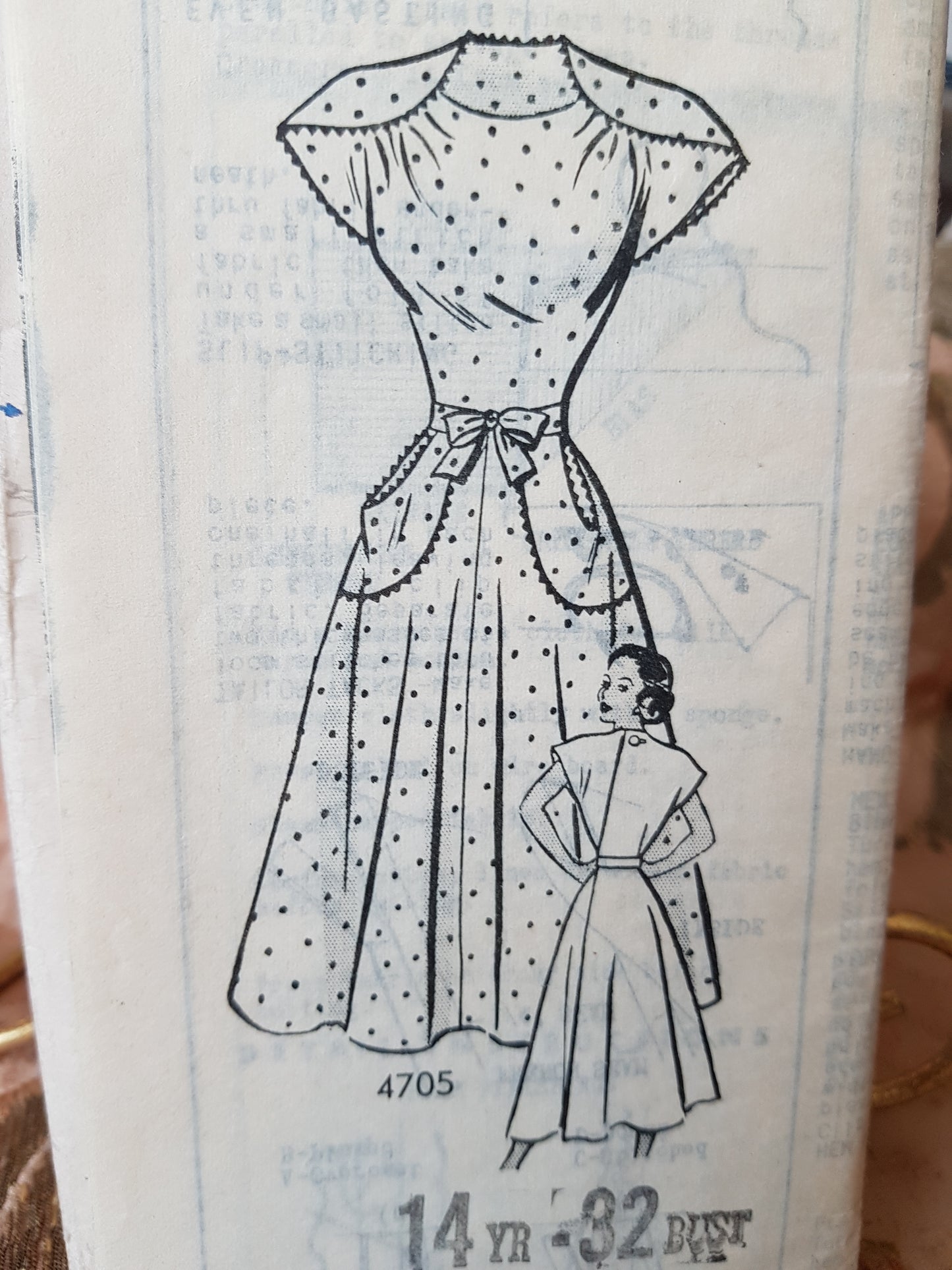 Late 1940s LOVELY Wrap Dress Pattern ANNE ADAMS 4705 Easy To Make Flattering Back Wrap Dress, Bust 32 Vintage Sewing Pattern FF