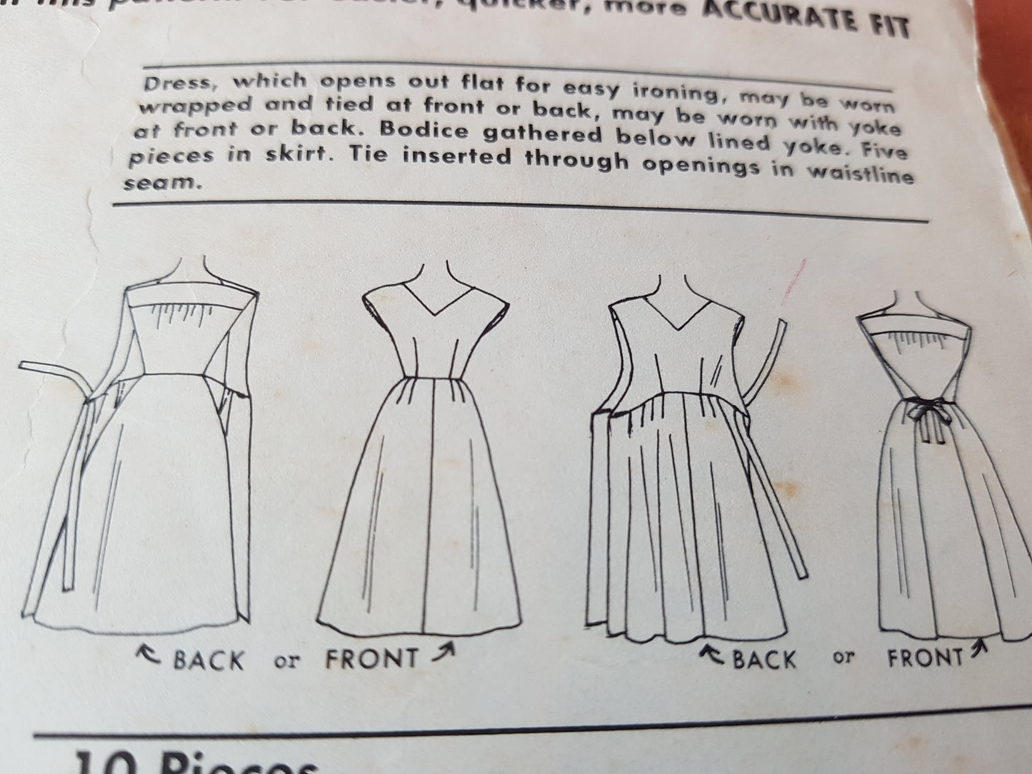 RARE Wrap N Tie Dress Pattern McCALLs 5585 Turn N Tie Dress Walkaway Dress Bust 36 Easy To Sew Vintage Sewing Pattern FF