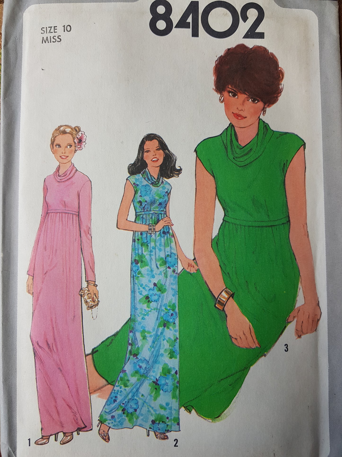 FABULOUS 1970s Evening Gown or Day Dress Pattern SIMPLICITY 8402 Cowl Neckline and Empire Waist, Bust 32 Vintage Sewing Pattern FACTORY FOLDED