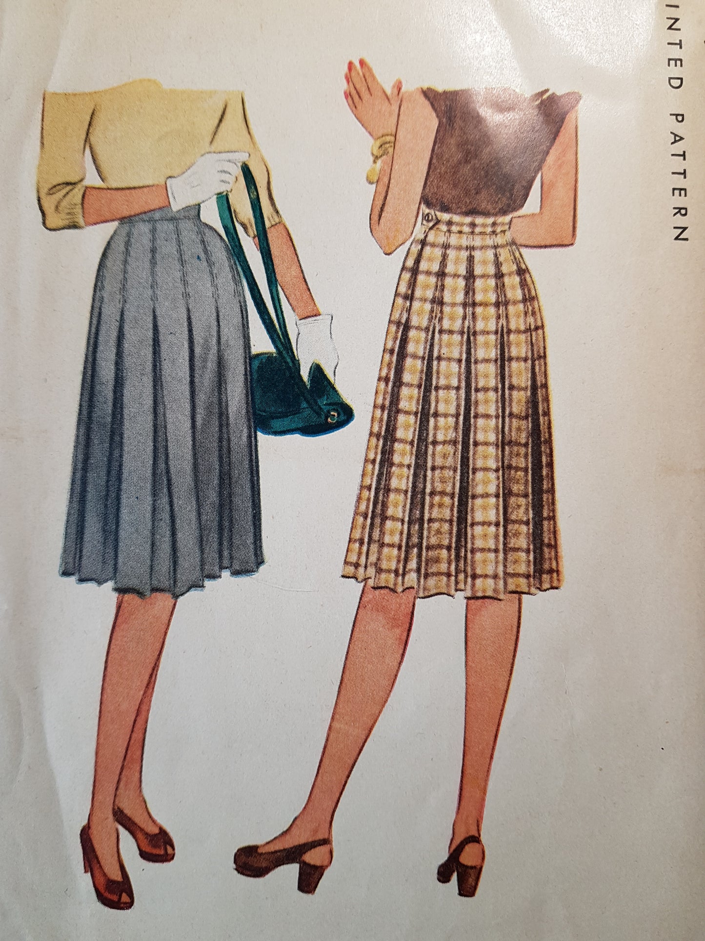1940s CLASSIC Pleated Skirt Pattern McCALL 6476 Waist 30 Vintage Sewing Pattern