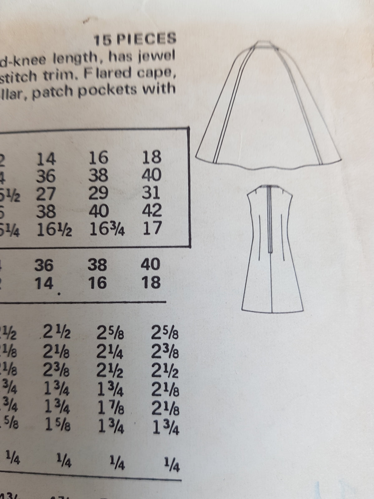 EARLY 70s Dress and Beautiful Cape Coat Pattern BUTTERICK 6542 Bust 38 Vintage Sewing Pattern FF