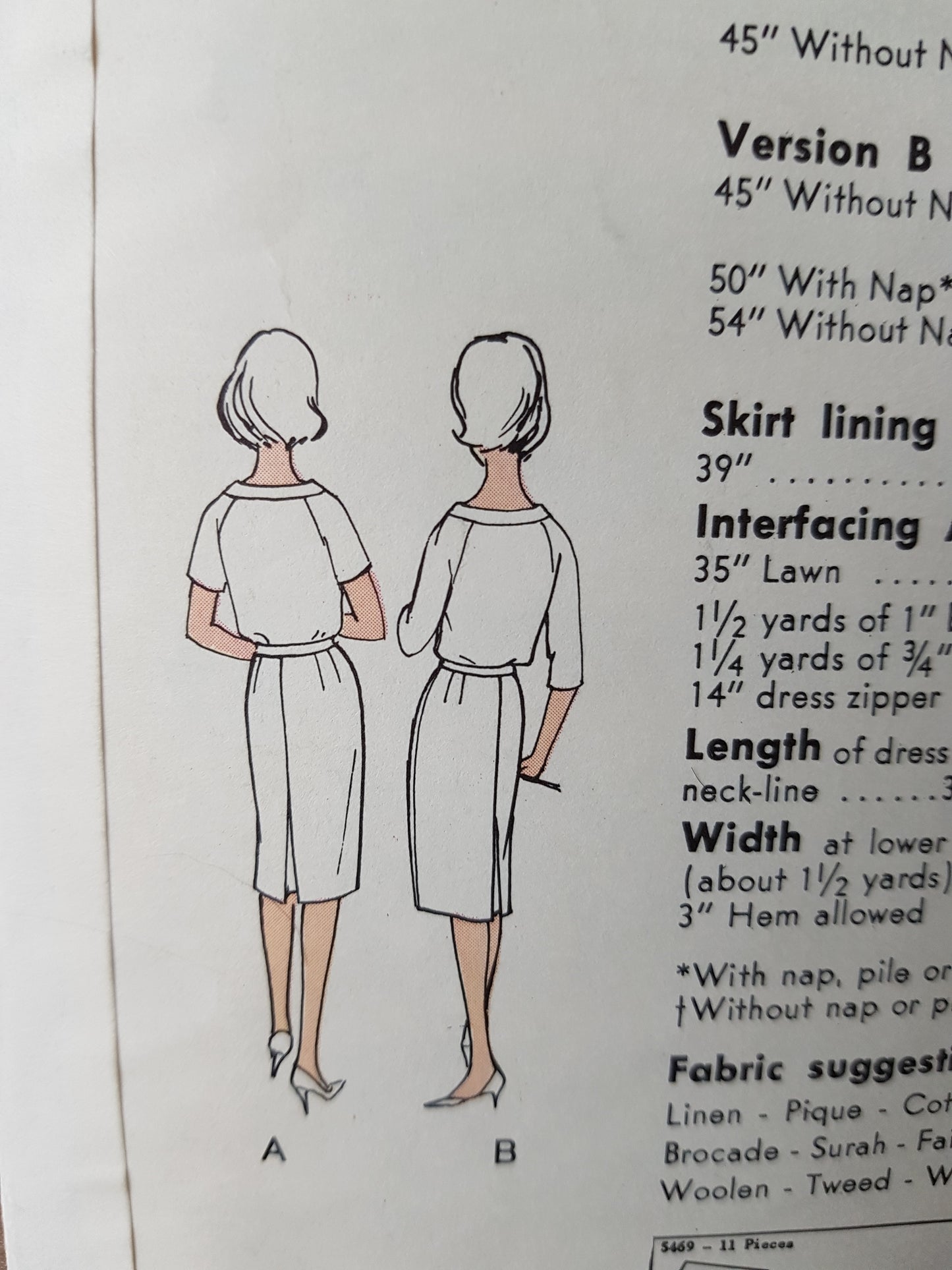 Early 1960s CHIC Dress Pattern VOGUE 5469 Slim Day or Cocktail Party Dress Bust 43 Vintage Sewing Pattern FF