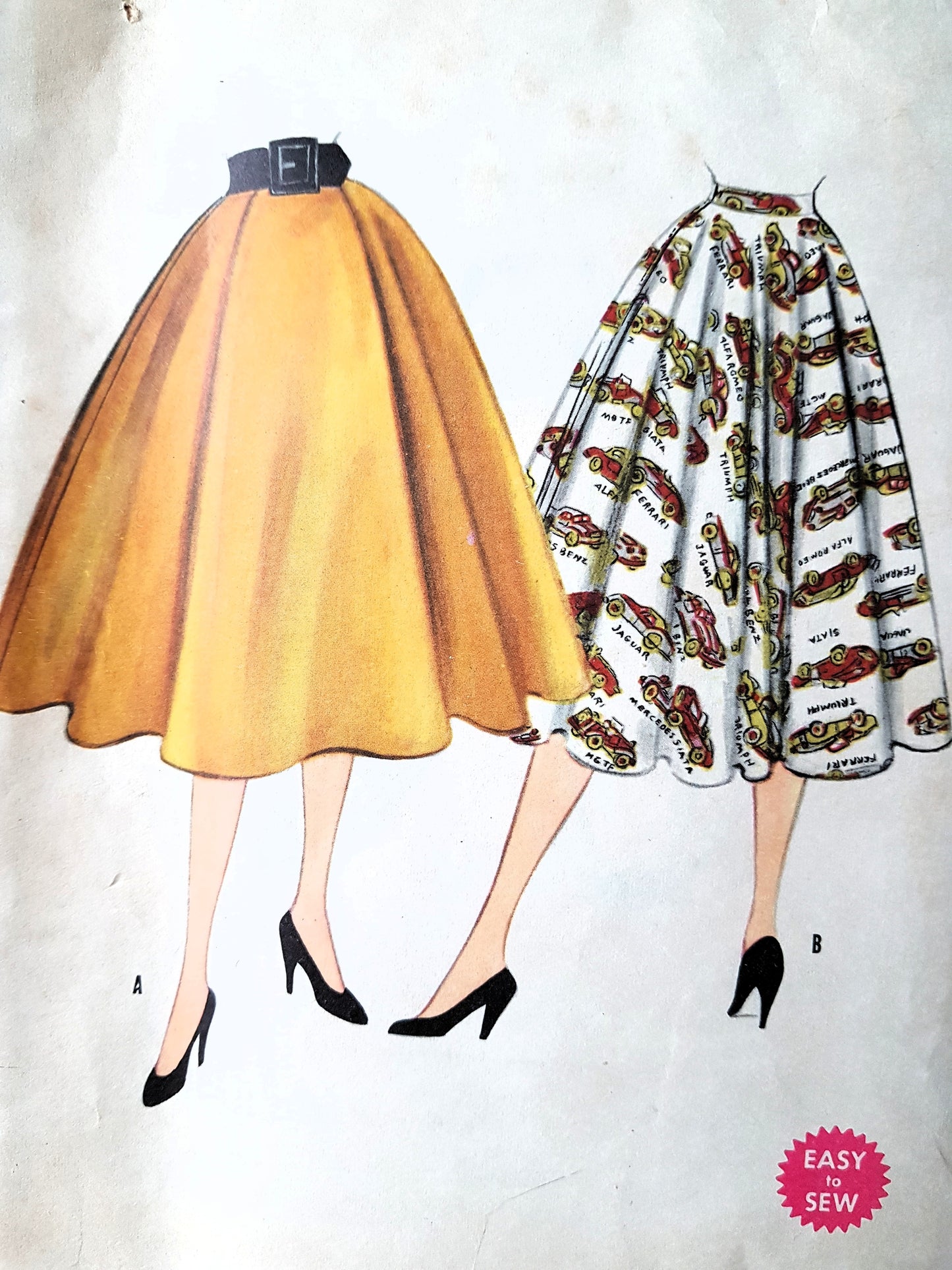 1950s WONDERFUL Full Circle Skirt Pattern McCALLs 3130, Waist 26, Easy To Sew Vintage Sewing Pattern