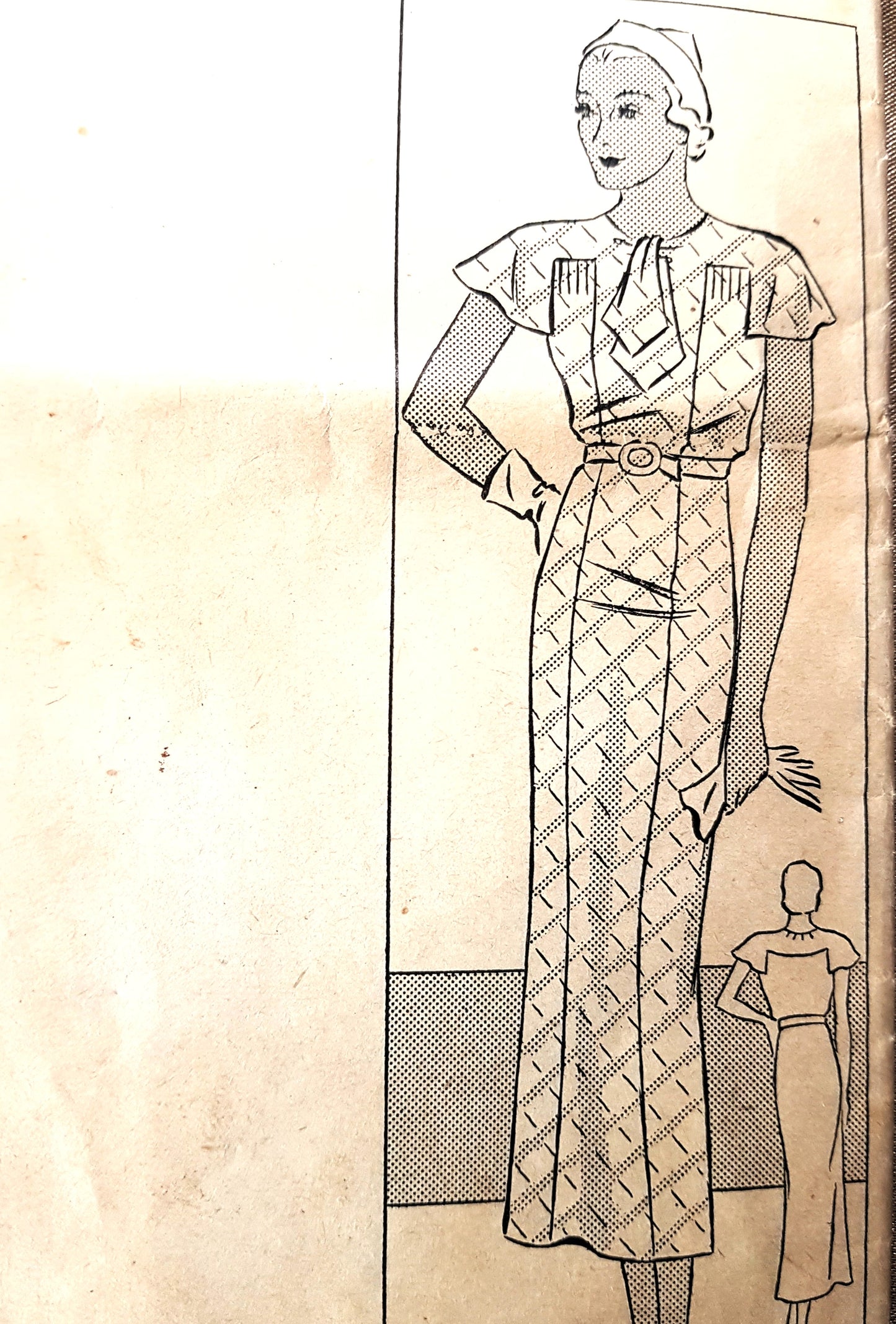 BEAUTIFUL 1930s Dress Pattern ANNE ADAMS 1819 Day or Party Dress, Bust 38 Vintage Sewing Pattern