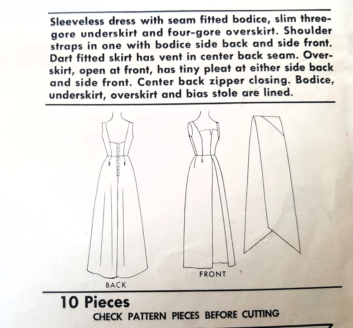 Early 1960s GLAMOROUS Evening Gown and Stole Pattern by Pauline Trigère McCALLS 6033 Stunning Design, Bust 32 Vintage Sewing Pattern