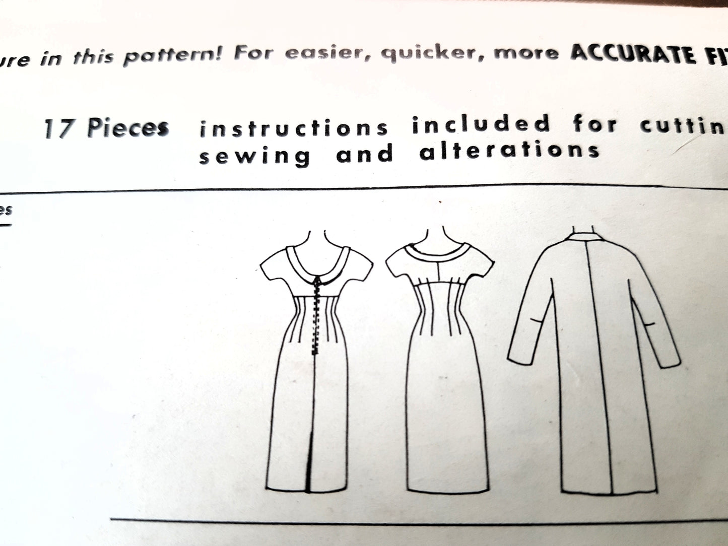 1950s ELEGANT Empire Waist Dress and Coat Pattern McCALLs 3975 Bust 36 Vintage Sewing Pattern