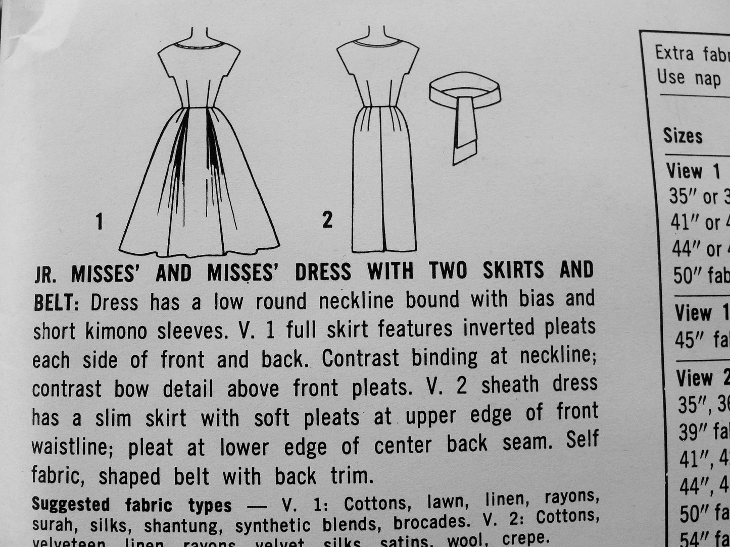 1950s BEAUTIFUL Slim or Full Skirt Party Cocktail Evening Dress Pattern SIMPLICITY 2573 Vintage Sewing Pattern Bust 33 UNCUT