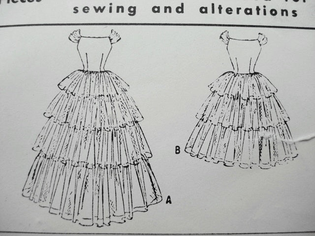 1950s McCalls Pattern 3113 DREAMY Romantic WEDDING DRESS BRIDAL GOWN Multi Tiered Tulle Full Skirted Fitted Bodice Flattering Neckline Ante Bellum Design