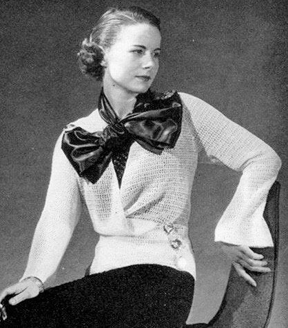 INSTANT PDF Vintage Knit Pattern 1930s Beautiful Art Deco Knitted Evening Gown Dress and Crocheted Jacket Vintage Knitting Crochet Pattern Downton Abbey Style
