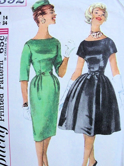 1960s MAD MEN Cocktail Dinner Party Pattern SIMPLICITY 3592 Slim or Fu – So Vintage Patterns
