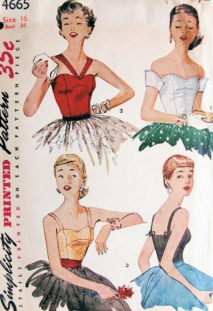 1950s SIZZLING BLOUSES , DETACHABLE CUFFS PATTERN 3 BEAUTIFUL STYLES DAY or EVENING SIMPLICITY 4665