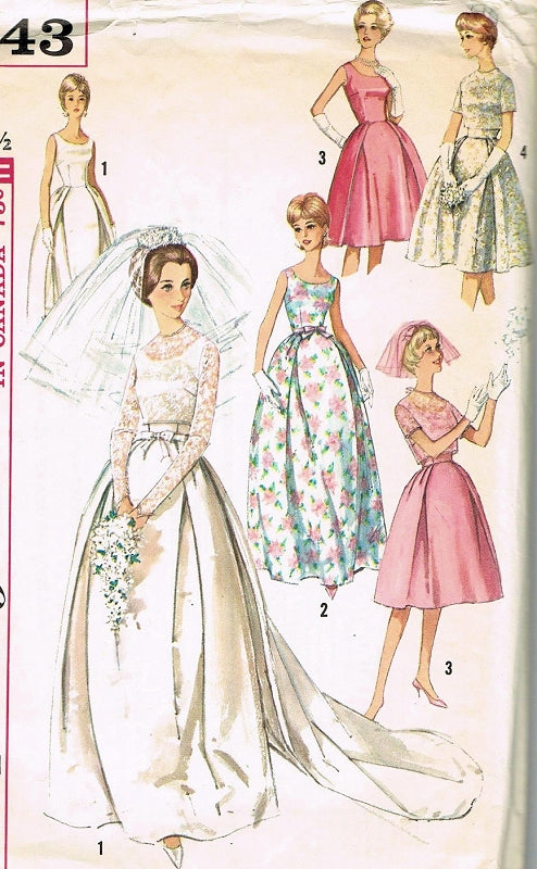 60s AUDREY STYLE WEDDING DRESS BRIDAL GOWN PATTERN – So Vintage Patterns