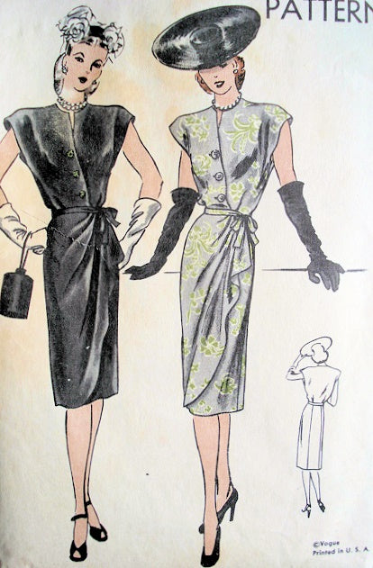 1940s COCKTAIL DRESS PATTERN VOGUE 5403