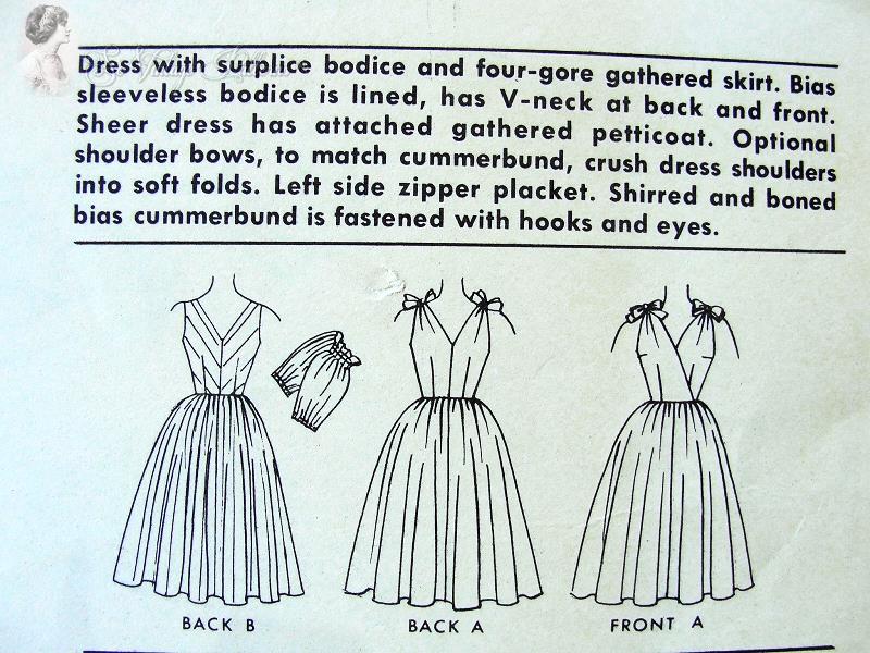 1950s Lovely Cocktail Party Dress Pattern Flattering Surplice Bodice, Cummerbund and Full Skirt Perfect For Sheer Fabrics McCalls 5431 Vintage Sewing Pattern Bust 34