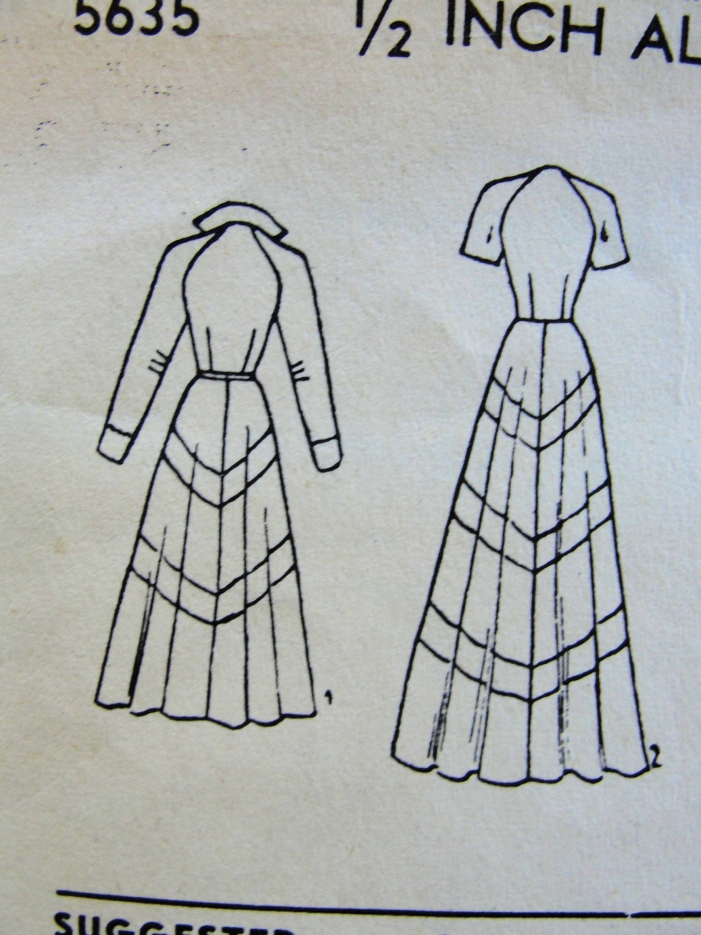 1950s STRIKING Evening Gown or Cocktail Dress Pattern ADVANCE 5635 Fantastic Stand Up Wing Collar Shaped Neckline 3 Sleeve Lengths Couture Style Bust 34 Vintage Sewing Pattern FACTORY FOLDED