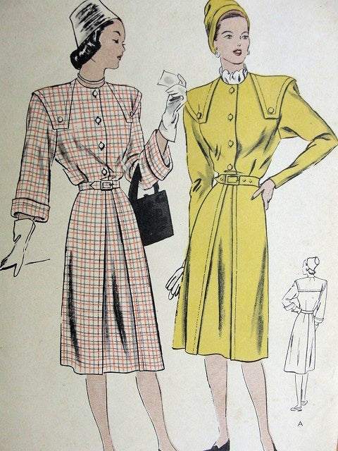 VINTAGE 1940S VOGUE COAT DRESS PATTERN 5740