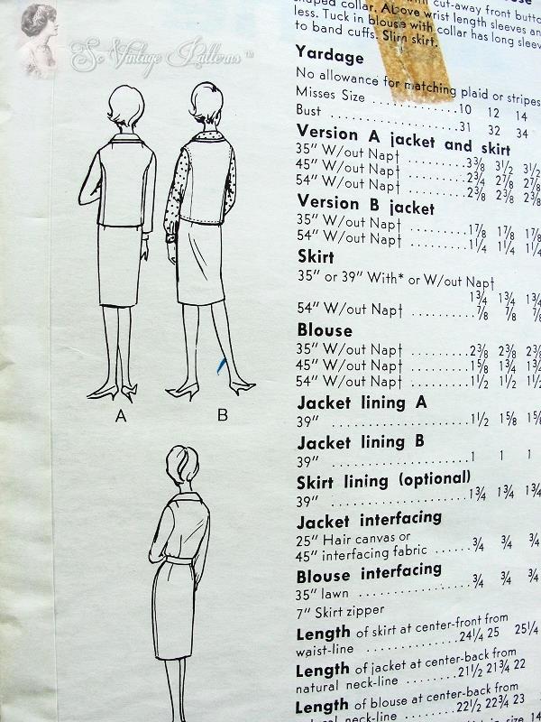 1960s 3 PC Suit Pattern Cutaway Front Jacket or Vest, Slim Pencil Skirt, Tuck In Blouse Vogue 5787 Special Design Vintage Sewing Pattern Includes Sew In Label UNCUT Bust 31