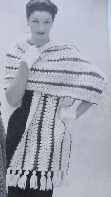 Instant Download Pattern 1950s Beautiful Lace Stole Wrap PDF Crochet Pattern Day or Evening Hairpin Lace