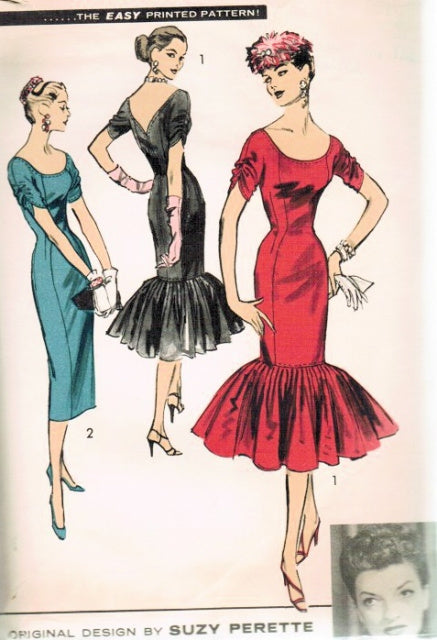 STUNNING 1950s Advance 7942 Evening Cocktail Party Dress MERMAID Floun – So Vintage Patterns