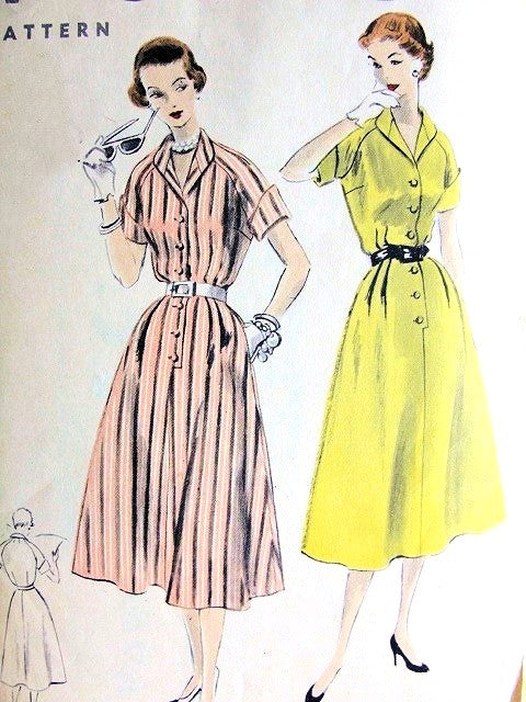 1950s EASY To Make Dress Pattern VOGUE 8013 Casual Chic, Bust 36 Vintage Sewing Patterns