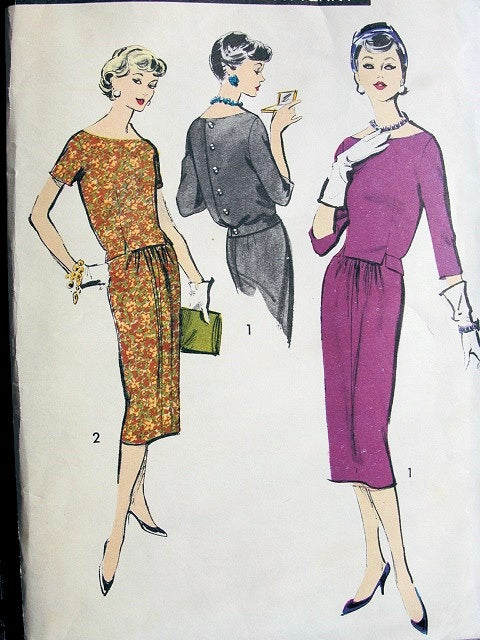 1950s 2 PC DRESS PATTERN CLASSY STYLE ADVANCE 8742