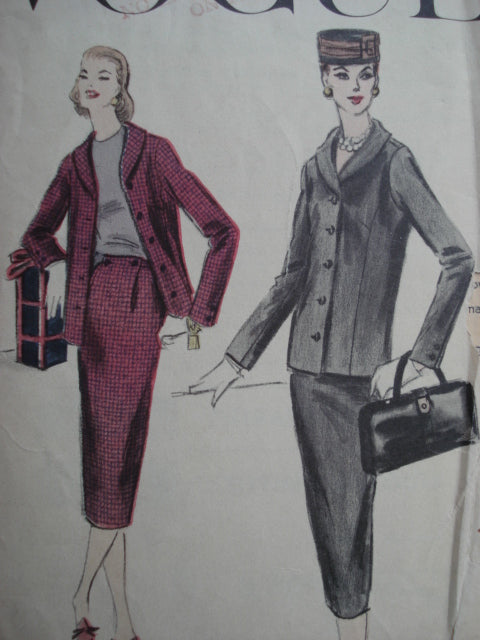 1950s SHORT BOX JACKET SUIT PATTERN VOGUE 8967