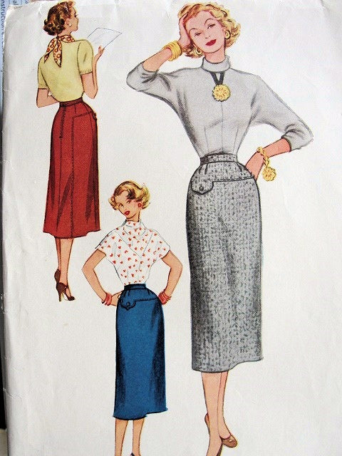 1950s SLIM SKIRT PATTERN VERY MARILYN WIGGLE PENCIL STYLE McCALLS 9314 VINTAGE SEWING PATTERNS