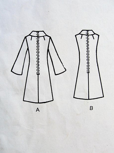 1960s MOD Dress Pattern VOGUE Americana 2055 Bill Blass Designer A-Line Dress Seam Interest Bust 38 Vintage Sewing Pattern FACTORY FOLDED + Sew In Label