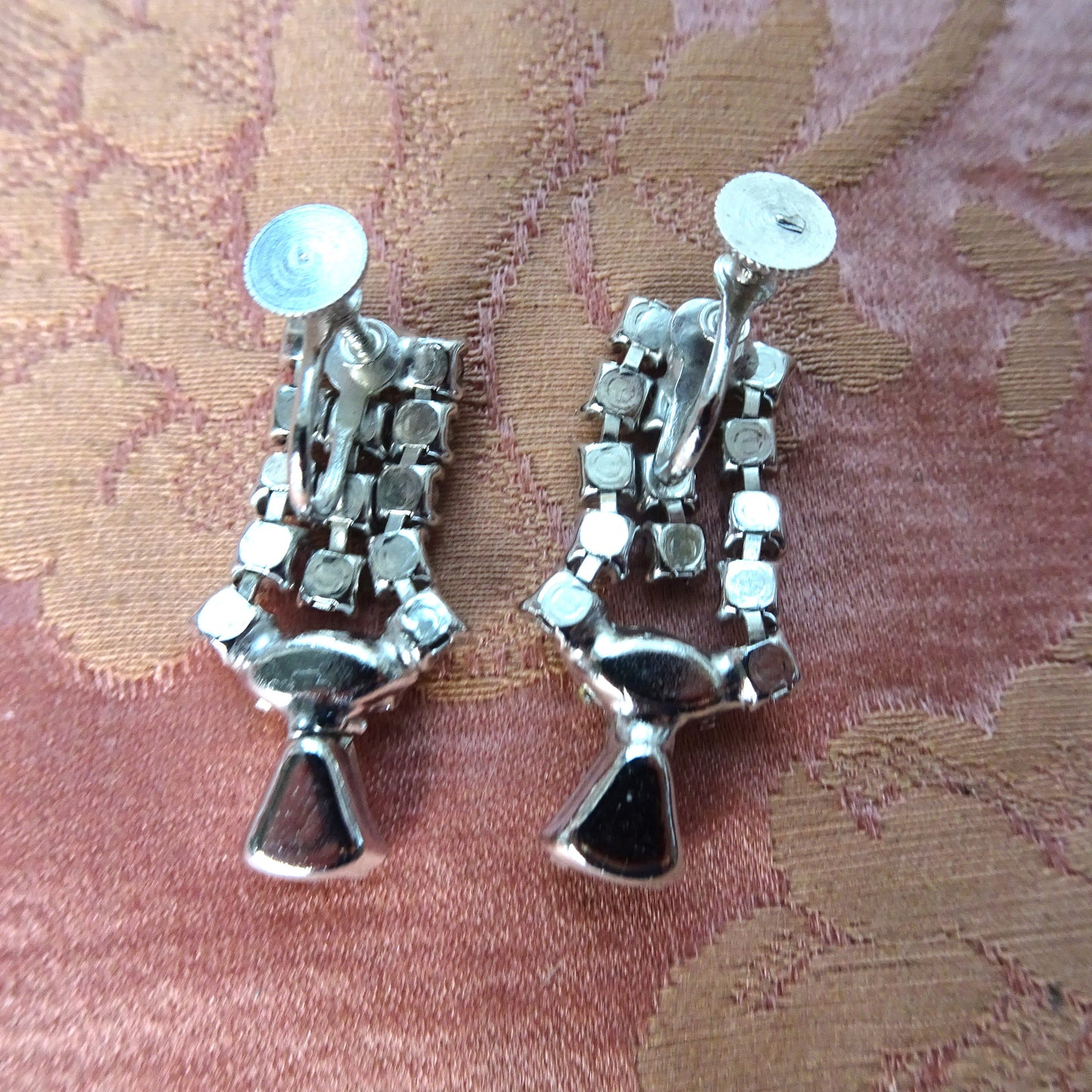 GLAMOROUS Drop Earrings, Sparkling Vintage Earrings ,Rhinestone Earrings,Dangle Earrings,Bridal,Collectible Vintage Jewelry