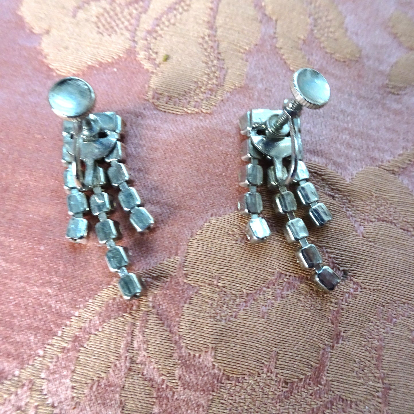 Glam Earrings ,Rhinestone Earrings,Dangle Earrings,Bridal,Collectible Vintage Jewelry