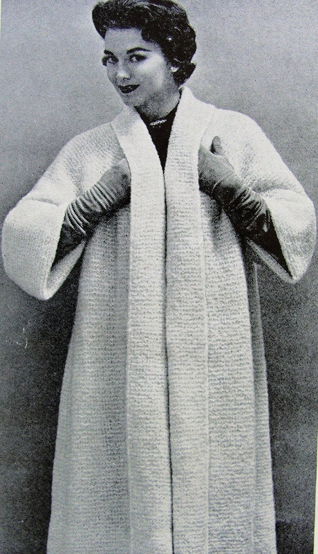 INSTANT PDF PATTERN Crochet and Knit Glam 1950s Full Swing Flare Back Coat Wide Cuffs Perfect Spring or Fall Coat Sweater Knitting Crocheting Pattern