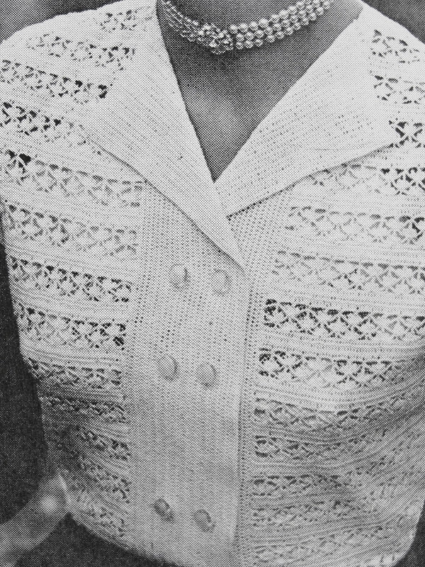 INSTANT PDF CROCHET Pattern 1950s Vintage Ladies Beautiful Lace Blouse Lacey Double Breasted Style Crocheting Crochet Pattern
