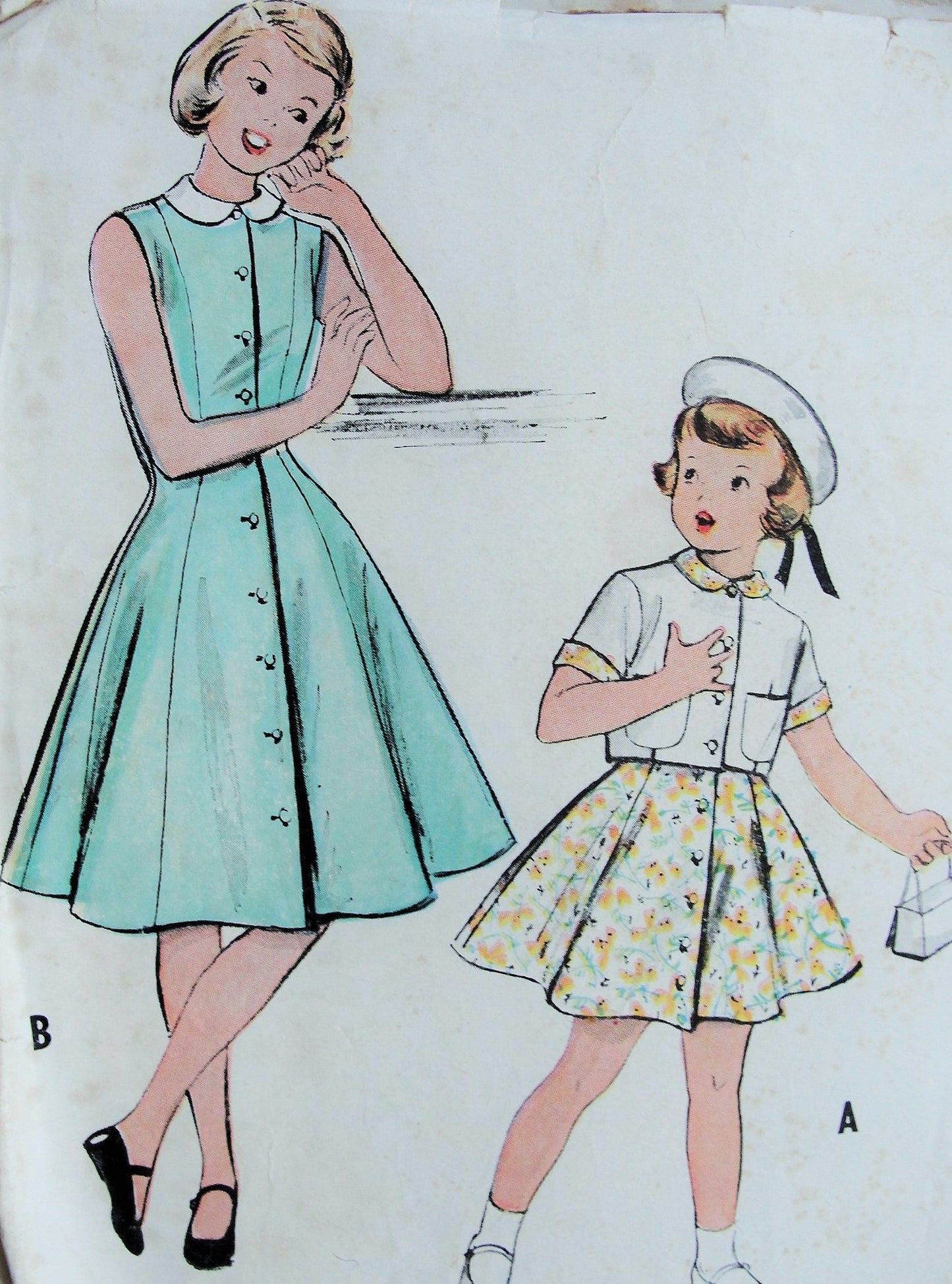1950s Vintage CUTE Childs Dress and Jacket McCalls 9731 Chest 23 Sewing Pattern
