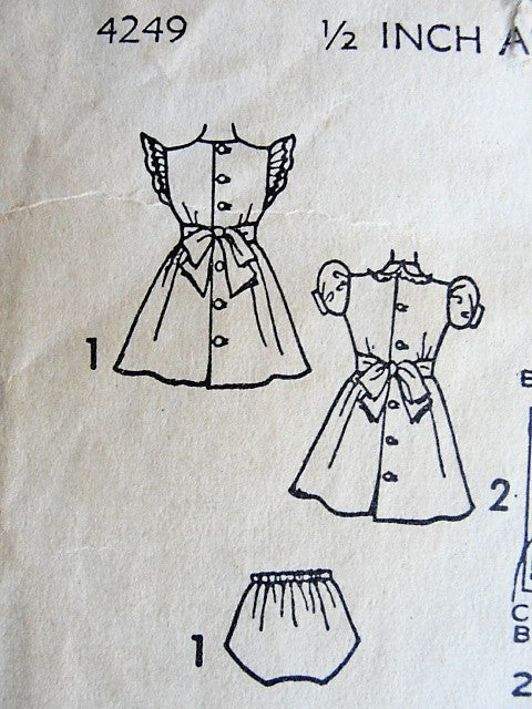 1950s Vintage DARLING Child's Dress in Two Styles with Heart Shaped Pockets Advance 4249 Sewing Pattern